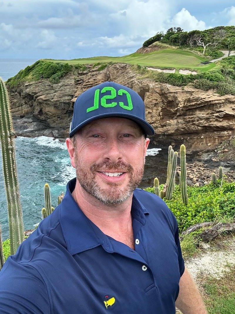 Patrick Horsman at Cabot Saint Lucia, on the cliffside hole overlooking the Caribbean Sea